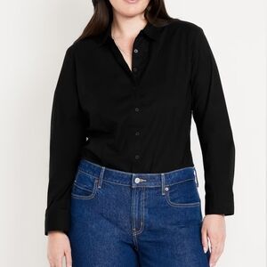 Old Navy Black Button Down Long Sleeve Shirt SZ L Tall